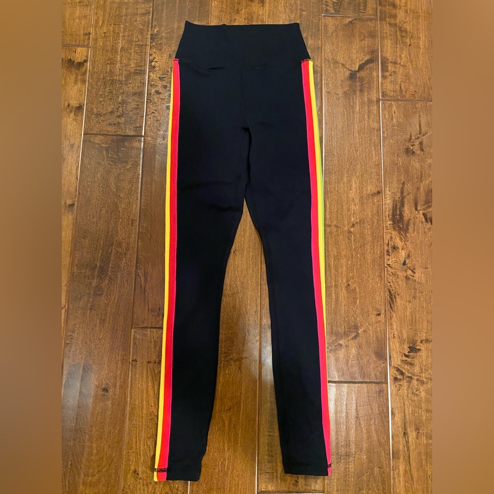 Spiritual Gangster Black Logo Active Rainbow 🌈 Leggings